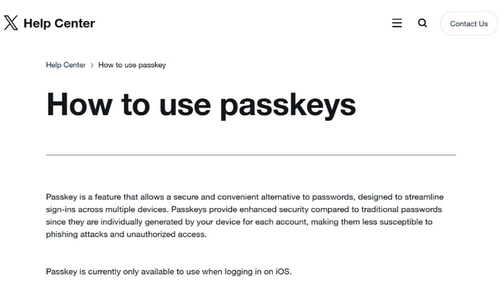 东成镇苹果维修店铺分享iOS用户如何通过通行密钥(Passkey)登录 